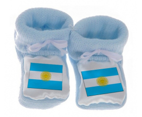 Chausson bebé bandera argentina de color azul