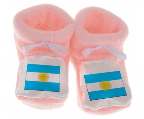 Chausson Bandera del Bebé Argentina Color Rosa