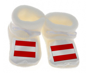 Chausson bandera del bebé Austria color blanco