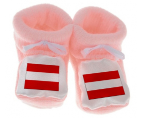 Chausson bandera del bebé Austria color rosa