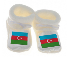 Chausson bebé Bandera Azerbaiyán color blanco
