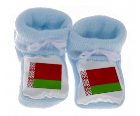 Chausson Bandera del Bebé Bielorrusia Azul