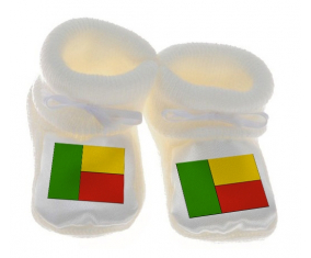 Chausson bandera del bebé Benin White