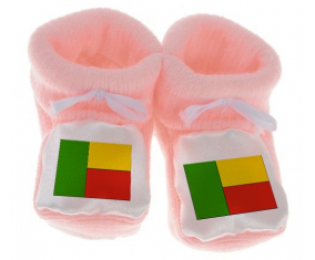Chausson bandera del bebé Benin color rosa