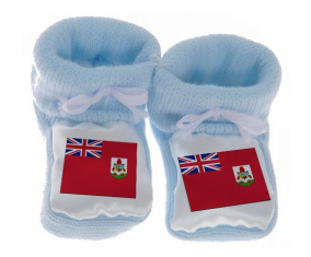 Chausson bandera del bebé bermudas color azul