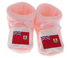Chausson bandera del bebé bermudas color rosa