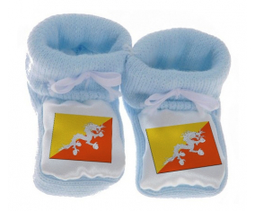 Chausson bebé azul bandera bután