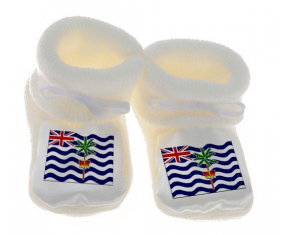 Chausson bandera bebé territorio británico del Océano Índico color blanco