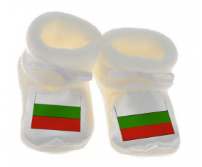Chausson bandera del bebé Bulgaria color blanco