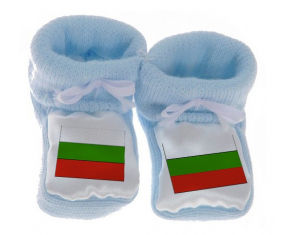 Chausson bandera del bebé Bulgaria azul