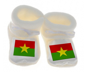 Chausson bandera bebé Burkina Faso color blanco