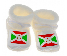 Chausson bebé bandera Burundi color blanco