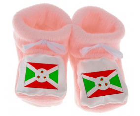 Chausson bandera del bebé Burundi color rosa