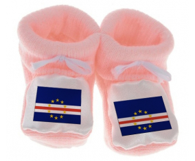 Chausson Bandera del Bebé Cabo Verde Color Rosa