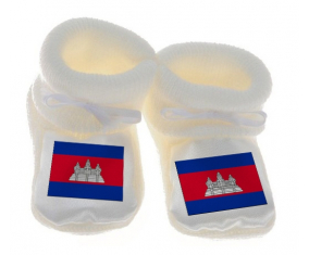 Chausson Bandera del Bebé Camboya Blanco
