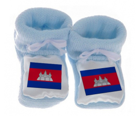 Chausson Bandera del Bebé Camboya Azul