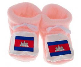 Chausson Bandera del Bebé Camboya Rosa