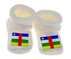 Chausson Bandera del Bebé República Centroafricana Blanca