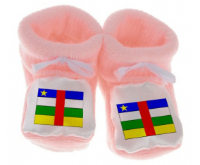 Chausson Bandera del Bebé República Centroafricana de Color Rosa