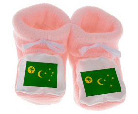 Chausson Bandera del Bebé Islas Cocos Color Rosa