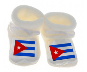 Chausson bandera bebé Cuba color blanco