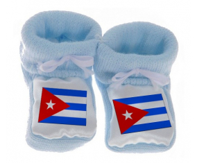 Chausson bandera del bebé Cuba azul