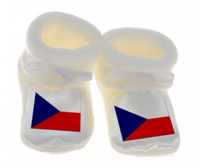 Chausson bandera bebé República Checa color blanco