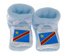 Chausson Bandera del Bebé República Democrática del Congo Azul