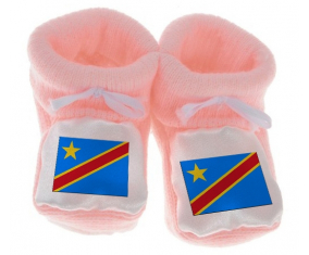 Chausson Bandera del Bebé República Democrática del Congo Color rosa