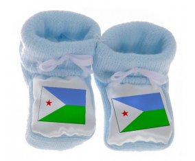 Chausson bebé Bandera Djibouti azul