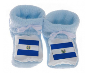 Chausson Bandera del Bebé El Salvador Azul