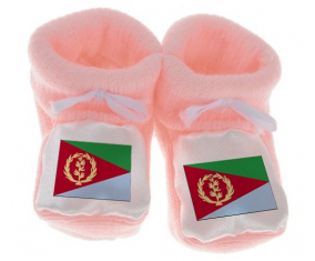 Chausson bebé Eritrea Bandera de color rosa