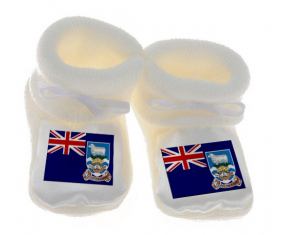 Chausson Bandera del Bebé Islas Malvinas Blancas
