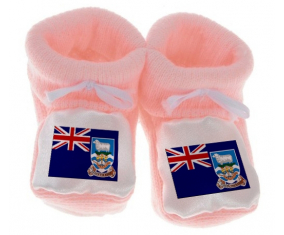 Chausson Baby Flag las Islas Malvinas en color rosa
