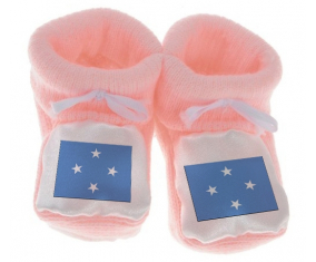Chausson Bandera del Bebé Estados Federados de Micronesia Rosa