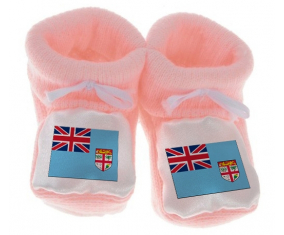 Chausson Bandera del Bebé Fiji Rosa