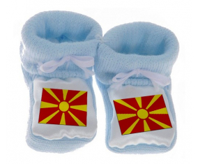 Chausson bandera bebé norte de Macedonia azul