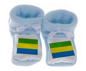 Chausson bebé Bandera Gabón azul