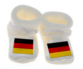 Chausson bandera del bebé Alemania color blanco