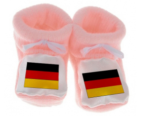 Chausson bandera del bebé Alemania color rosa