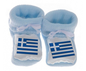 Chausson Bandera del Bebé Grecia Azul