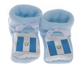 Chausson bebé bandera de Guatemala en color azul