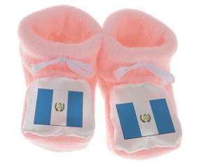 Chausson bebé Bandera Guatemala color rosa