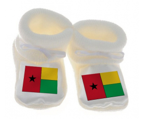 Chausson bebé con bandera blanca de Guinea