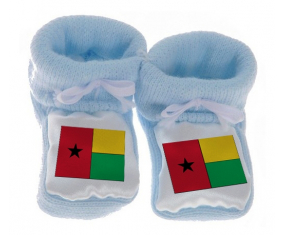 Chausson bebé con bandera azul de Guinea