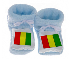 Chausson Bandera del Bebé Guinea Bissau Azul