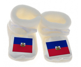 Chausson Bandera del Bebé Haití Blanco
