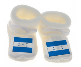 Chausson bandera del bebé Honduras color blanco
