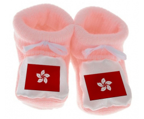 Chausson Bandera del Bebé Hong Kong Rosa