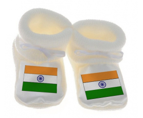 Chausson baby flag India Color blanco